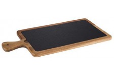 planche de service - 2-pcs, 41 x 20 cm, planche en bois rustique, planche a  decouper en bois d'acacia, planche en bois avec des