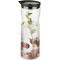 Carafe en verre , couvercle en acier inoxydable poli mat, carafe avec couvercle, carafe a  eau, pichet en verre avec bec verseur