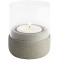  lanternes, Set de 2 "Element, Bougie a  Chauffe-Plat, eclairage, Lanterne en beton Gris, cote inferieur protege Les Meubles, Ø 