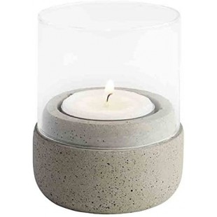  lanternes, Set de 2 "Element, Bougie a  Chauffe-Plat, eclairage, Lanterne en beton Gris, cote inferieur protege Les Meubles, Ø 