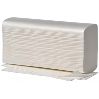 4052101 Lot de 20 serviettes en papier double epaisseur 100 % cellulose Pliage en W Indechirable Blanc