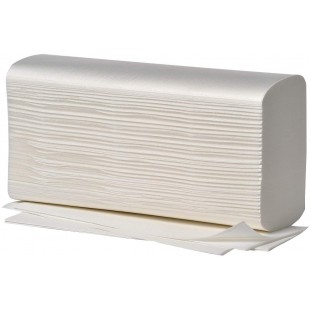 4052101 Lot de 20 serviettes en papier double epaisseur 100 % cellulose Pliage en W Indechirable Blanc