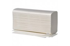 4052101 Lot de 20 serviettes en papier double epaisseur 100 % cellulose Pliage en W Indechirable Blanc