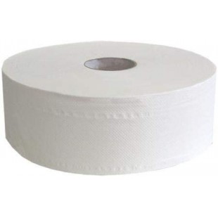 Lot de 6 : Gros rouleau de papier toilette, 380 m, perfore, blanc