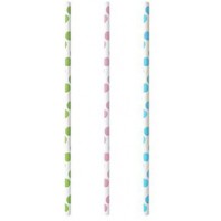 625 Pailles en papier de 6 mm de diametre de 20 cm, a  pois coloris 85227 pailles cocktailhalme party fun