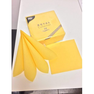  86241, 50 serviettes jaune, ""ROYAL Collection", 25 cm x 25 cm, pliure au quart 86241
