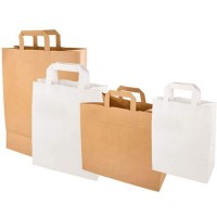 Sac en papier, 180 x 100 x 220 mm, blanc