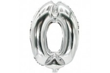  'Film Ballon Nombre Ballons 0-9 35 cm x 20 cm Argent Fete Mariage Anniversaire Fete d'anniversaire Zahlenluftballon 0" Silber