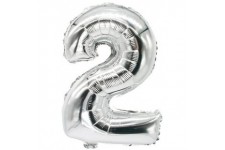 'Film Ballon Nombre Ballons 0-9 35 cm x 20 cm Argent Fete Mariage Anniversaire Fete d'anniversaire