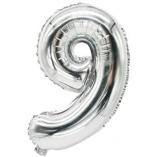 'Film Ballon Nombre Ballons 0-9 35 cm x 20 cm Argent Fete Mariage Anniversaire Fete d'anniversaire