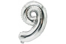 'Film Ballon Nombre Ballons 0-9 35 cm x 20 cm Argent Fete Mariage Anniversaire Fete d'anniversaire