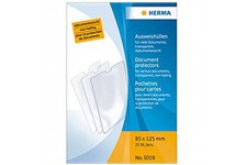 Lot de 25 : HERMA etuis de poche, PP 85x125 mm 1 poche, 0,14 mm, transparent