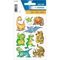 HERMA 3431 Lot de 27 autocollants dinosaures en papier pour garcons, filles, enfants et anniversaires