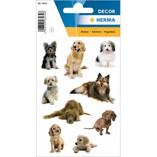 HERMA 3432 Animaux Stickers Photos de Chien (27 Autocollants Papier Mat) Autocollants permanents Motif etiquettes po