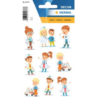 HERMA 15737 Stickers pour enfants Theo le pediatre (27 autocollants, papier, mat) Autocollants permanents Motif etiquettes pour 