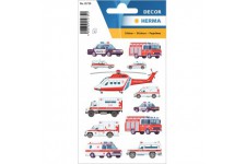 HERMA 15739 Stickers pour enfants a  lumiere bleue Vehicules (36 autocollants, papier, mat) Autocollants permanents etiquettes p