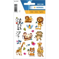 HERMA 15744 Stickers pour enfants Jungle (51 Autocollants Papier Mat) Autocollants permanents Motif etiquettes pour filles et ga