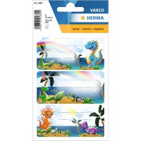 HERMA 1889 Lot de 9 etiquettes autocollantes autocollantes pour livres Motif dinosaures 76 x 35 mm