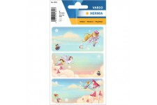 HERMA 1891 Lot de 9 etiquettes autocollantes autocollantes pour livres, cahiers, boxes, menages, multicolores, 76 x 35 mm