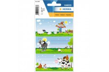 HERMA 1893 Lot de 9 etiquettes autocollantes autocollantes pour livres, cahiers, boites, maison, multicolores, 76 x 35 mm