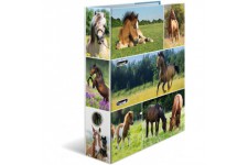 HERMA 19251 Classeur DIN A4 Animal Worlds Horse Meadow 7 cm de large en carton solide colore exterieur et interieur imprime de h