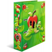 HERMA Classeur 19272 - Format A4 - Motif : animaux Fritz der Wurm - 7 cm de large - En carton solide - Impression coloree a  l'e
