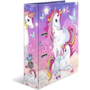 HERMA Classeur 19276 - Format A4 - Motif : animaux et licornes - Largeur : 7 cm - En carton solide - Impression coloree a  l'ext