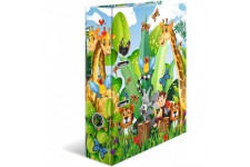 HERMA Classeur 19277 - Format A4 - Motif animaux de la jungle - 7 cm de large - En carton solide - Impression coloree a  l'exter