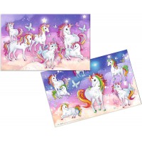 HERMA 19692 Sous-main de bureau motif licorne 55 x 35 cm, antiderapant, lavable et avec motif imprime recto-verso, en carton sol
