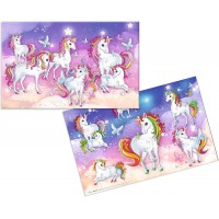 HERMA 19692 Sous-main de bureau motif licorne 55 x 35 cm, antiderapant, lavable et avec motif imprime recto-verso, en carton sol