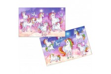HERMA 19692 Sous-main de bureau motif licorne 55 x 35 cm, antiderapant, lavable et avec motif imprime recto-verso, en carton sol
