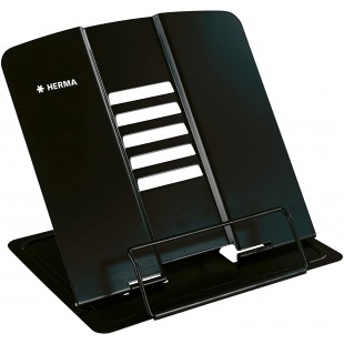 HERMA Support de lecture en metal (19,8 x 22,2 x 3,3 cm plie) reglable sur 5 niveaux, antiderapant, support de livre