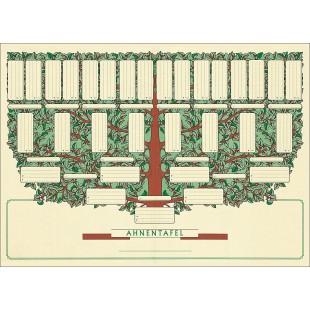 RNK 2803 - Tableau a  memo a  bijoux DIN A3 paysage, 190 g/m², « Petit arbre » pour 5 generations, 1 piece