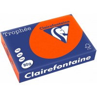 CLAIREFONTAINE Ramette 500 Feuilles Papier 80g A4 210x297 mm Certifie FSC Rouge cardinal