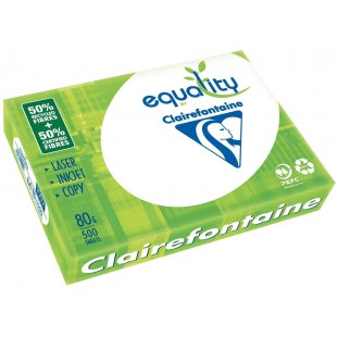 Equality Ramette 500 Feuilles Papier 80g A4 210x297 mm Certifie PEFC 50% Recycle Blanc