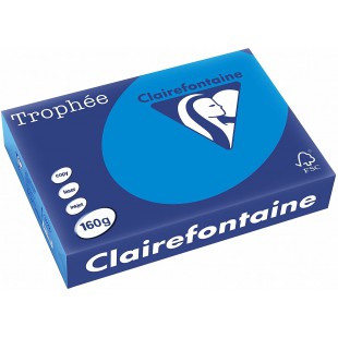 Clairefontaine Trophee Ramette de 250 feuilles papier couleur 160 g A4 Bleu turquoise