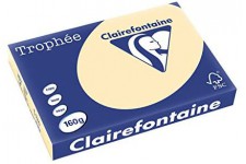 PAPIERS CLAIREFONTAINE Lot de 4 Ramettes 250 Feuilles Papier 160g A3 420x297 mm Certifie FSC CHAMOIS