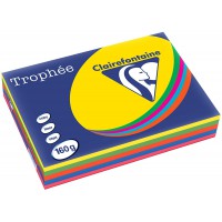 Ramette 5x50F papier Trophee 160g A4 assortis intense