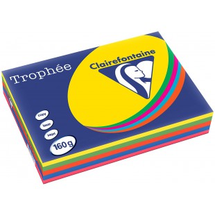 Ramette 5x50F papier Trophee 160g A4 assortis intense