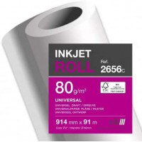 Lot de 3 : Rouleau de papier Jet d'Encre blanc, 914mm x 91m, 80 g/m²