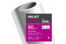 Lot de 3 : Rouleau de papier Jet d'Encre blanc, 914mm x 91m, 80 g/m²