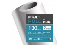 Lot de 2 : Rouleau de papier Jet d'Encre surface HD blanc, 914mm x 30m, 130 g/m²