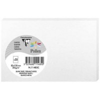 Clairefontaine 11485C - Paquet de 25 Cartes Simples - Format 8,2x12,8cm - 210g/m² - Coloris Blanc Irise - Cartons d'Invitation E