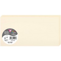 Clairefontaine 12517C - Paquet de 25 Cartes Doubles - Format DL 10,6x21,3cm - 210g/m² - Coloris Ivoire - Cartons d'Invitation Ev