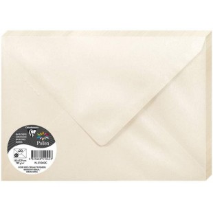 Clairefontaine 51042C - Paquet de 20 Enveloppes Gommees - Format C5 (16,2x22,9cm) - 120g/m² - Coloris Ivoire Irise - Invitation 