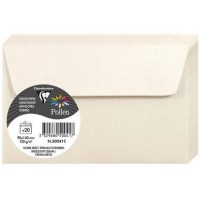 Clairefontaine 50041C - Paquet de 20 Enveloppes Auto-Adhesives - Format 9x14cm - 120g/m² - Coloris Ivoire Irise - Invitation Eve