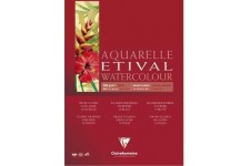 Bloc encolle de 10 feuilles de papier aquarelle Etival grain Classic, 200 g/m², A4