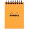 Notepad Classic orange 75x105 / A7, 160p./80 feuilles microperforees 80 g/m² reliure integrale, quadrille 5x5
