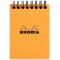 Notepad Classic orange 75x105 / A7, 160p./80 feuilles microperforees 80 g/m² reliure integrale, quadrille 5x5