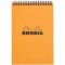 RHODIA 16500C - Bloc-Notes a  Spirale (Reliure Integrale) Orange - A5 - Petits Carreaux|80 Feuilles Detachables , Papier Clairef